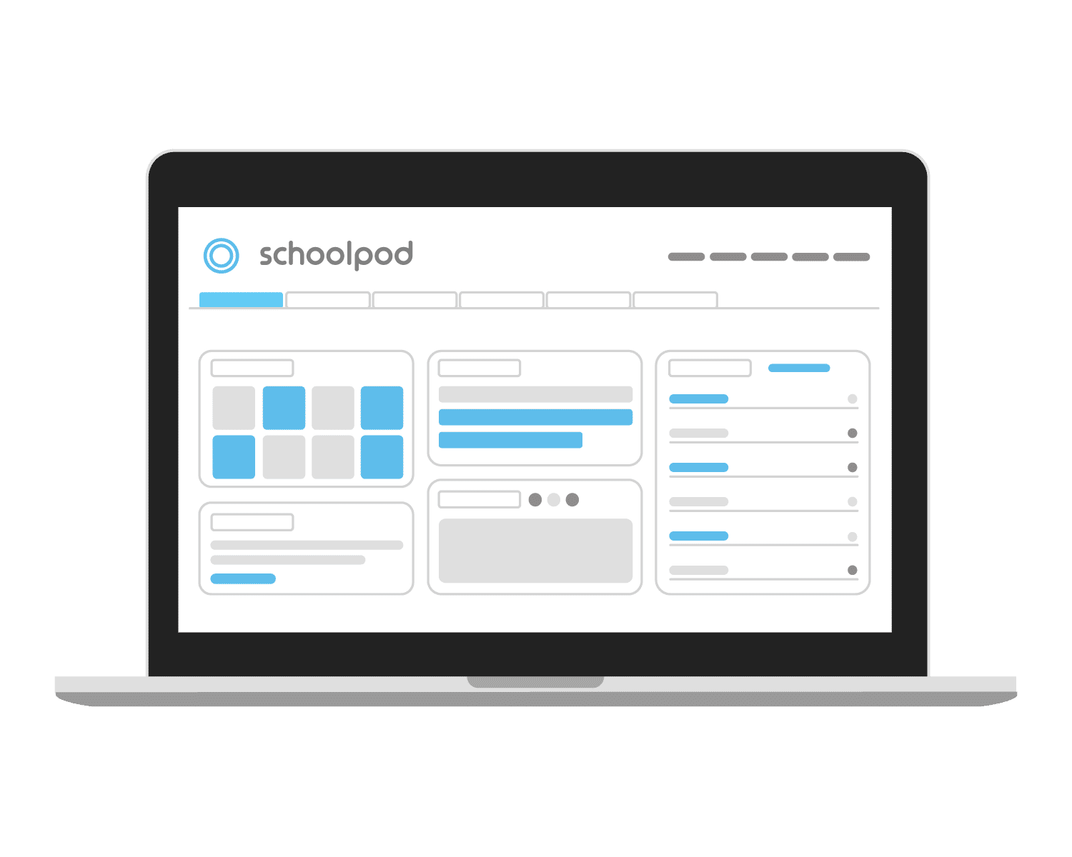 A graphic artwork demonstrating SchoolPod - Easy to use behaviour tracking software