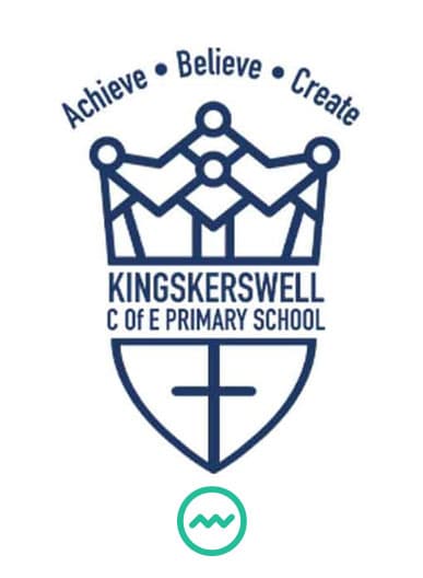 kingskerswell school logo with a crown and a cross