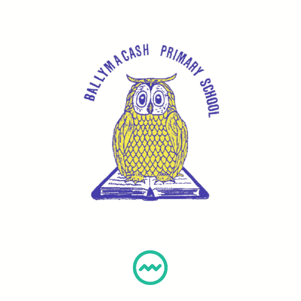 School logo of an owl sat on a book.