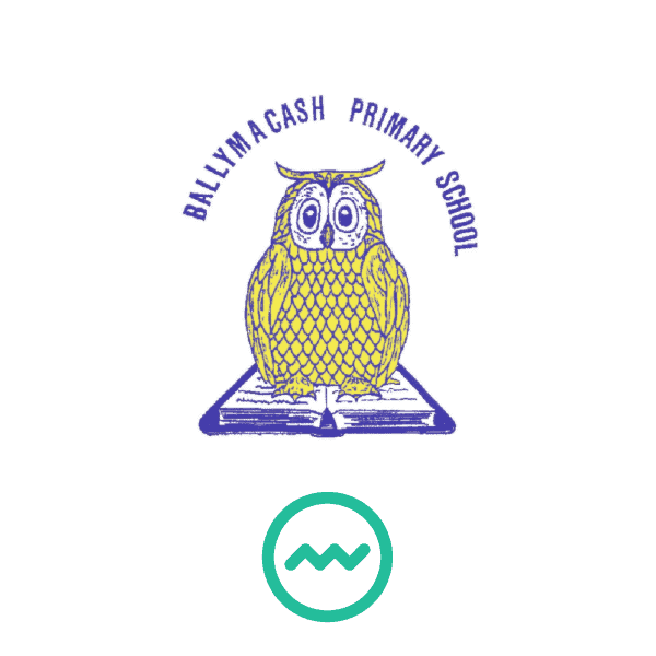 School logo of an owl sat on a book.